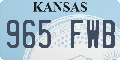 KS license plate 965FWB
