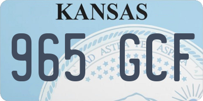 KS license plate 965GCF