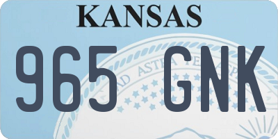 KS license plate 965GNK