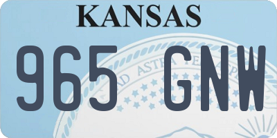 KS license plate 965GNW