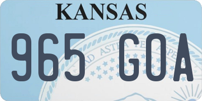 KS license plate 965GOA