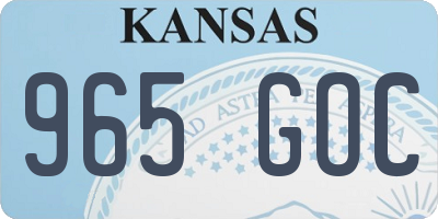KS license plate 965GOC