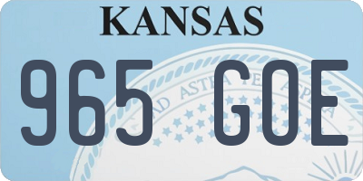 KS license plate 965GOE
