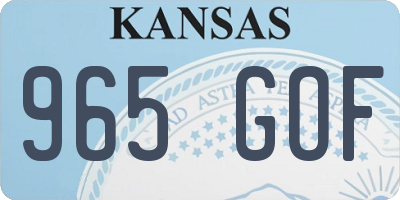 KS license plate 965GOF