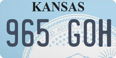 KS license plate 965GOH