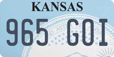 KS license plate 965GOI