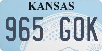 KS license plate 965GOK