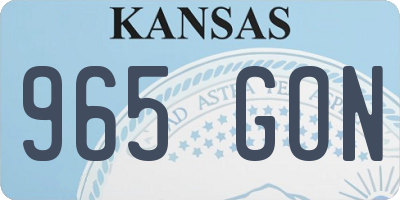 KS license plate 965GON