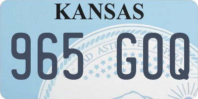 KS license plate 965GOQ