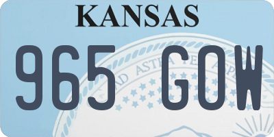 KS license plate 965GOW
