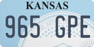 KS license plate 965GPE