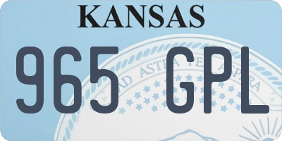 KS license plate 965GPL