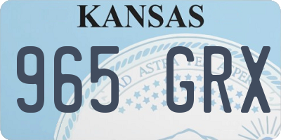 KS license plate 965GRX