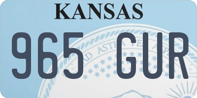KS license plate 965GUR