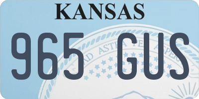 KS license plate 965GUS