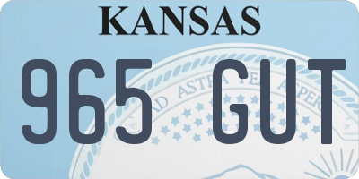 KS license plate 965GUT