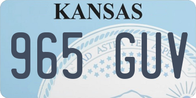 KS license plate 965GUV