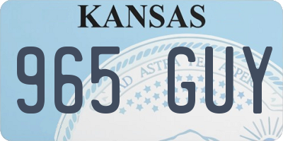 KS license plate 965GUY