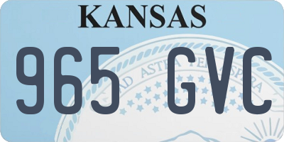 KS license plate 965GVC
