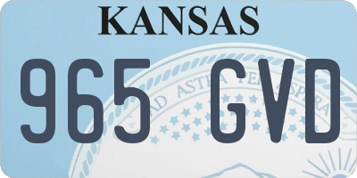 KS license plate 965GVD