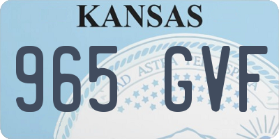 KS license plate 965GVF