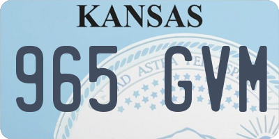 KS license plate 965GVM