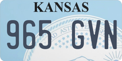 KS license plate 965GVN
