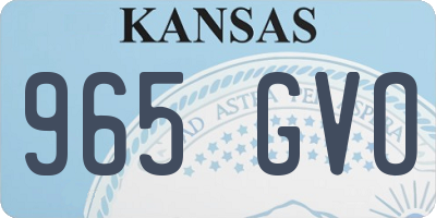 KS license plate 965GVO