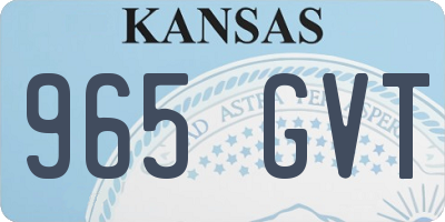 KS license plate 965GVT