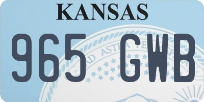 KS license plate 965GWB