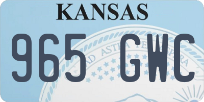 KS license plate 965GWC