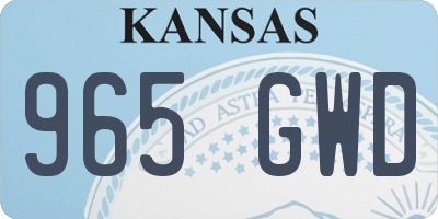 KS license plate 965GWD