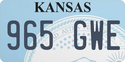 KS license plate 965GWE