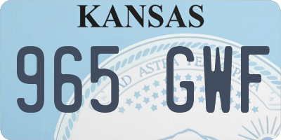 KS license plate 965GWF
