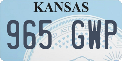KS license plate 965GWP