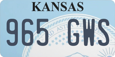 KS license plate 965GWS