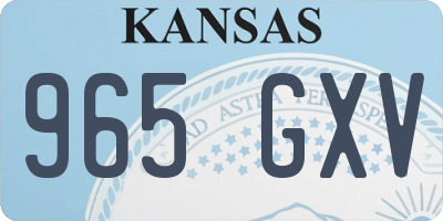 KS license plate 965GXV