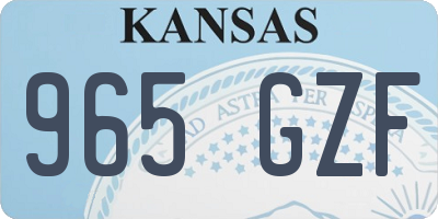 KS license plate 965GZF