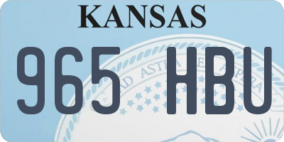 KS license plate 965HBU
