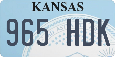 KS license plate 965HDK