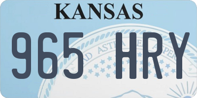 KS license plate 965HRY