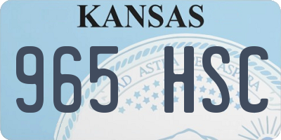 KS license plate 965HSC