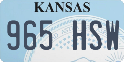 KS license plate 965HSW