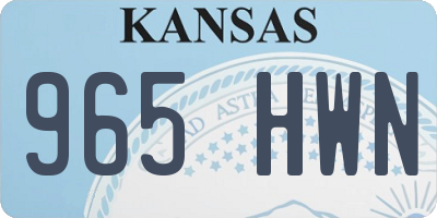 KS license plate 965HWN