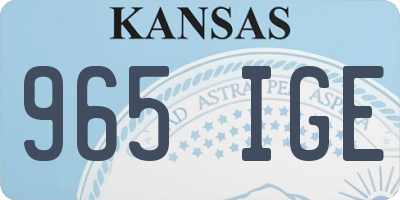 KS license plate 965IGE