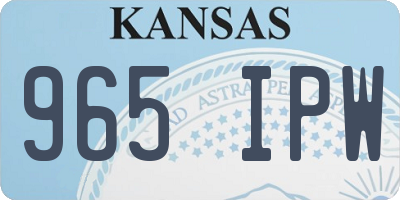 KS license plate 965IPW
