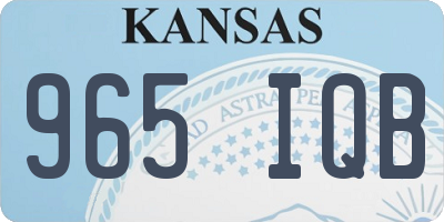 KS license plate 965IQB
