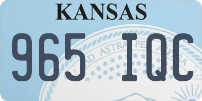 KS license plate 965IQC