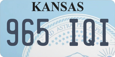 KS license plate 965IQI