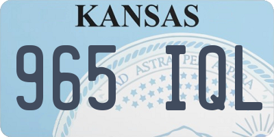 KS license plate 965IQL